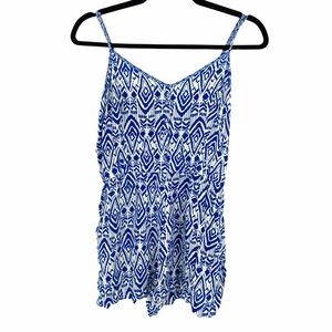 American Eagle Blue White Print Playsuit Romper